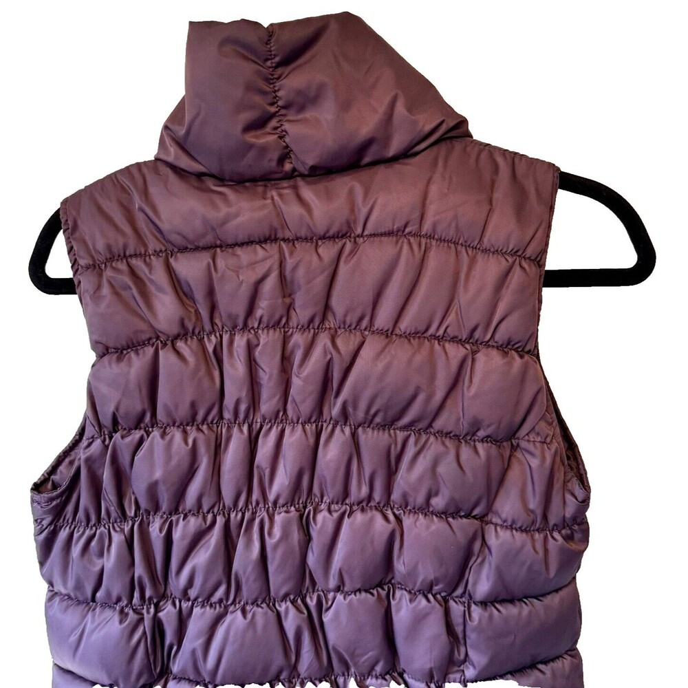 Coldwater Creek Puffer Vest Women Large XS 4-6 Dark Purple Quilted Full Zip - Picture 4 of 10